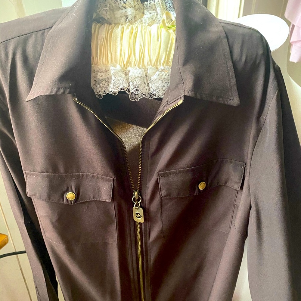 Michael Kors Zip up blouse with roll tab sleeves